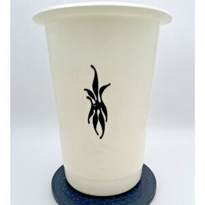 White 1970's Mid Century Modern Trash Bin Loma Industries